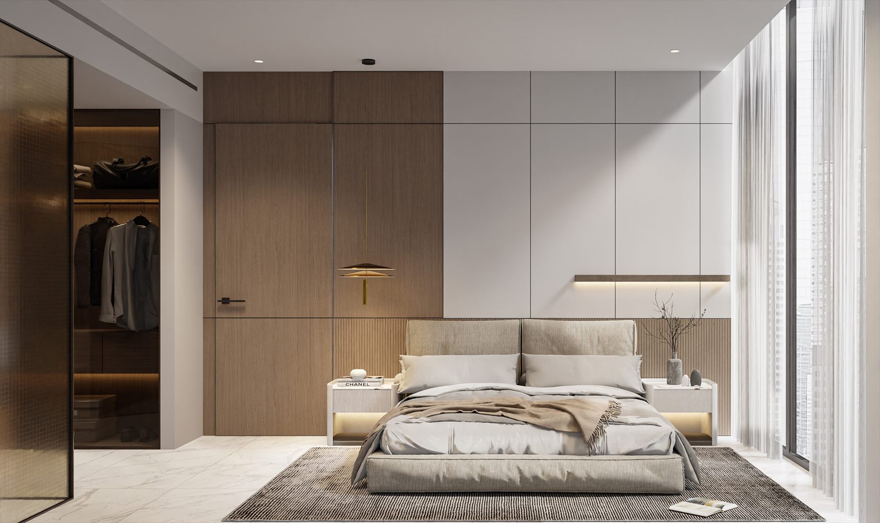 One-bedroom apartment bedroom